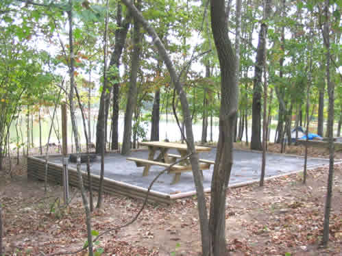 Lake side tent site